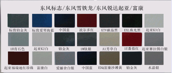 东风标志、东风雪铁龙、东风悦达起亚、富康好色先生在线下载漆色卡